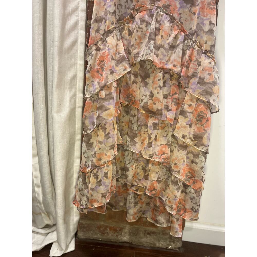 Free People Floral Lace Tiered Ruffle Mini Dress Fairy Grunge Boho L - Picture 3 of 6